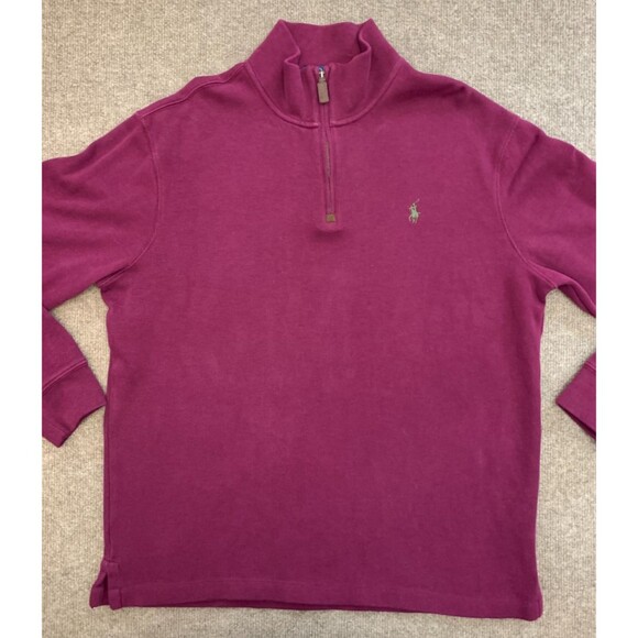 Polo Ralph Lauren Sweater Mens L Long Sleeve 1/4-Zip Cotton Preppy Pullover - Picture 1 of 8